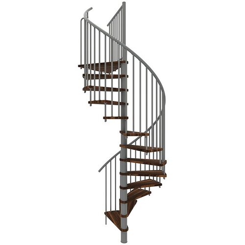 Minka Spiralno stopnišče Spiral Smart (Premer: 120 cm, Siva, Barva stopnice: Oreh, Višina nadstropja: 305 cm) Cene