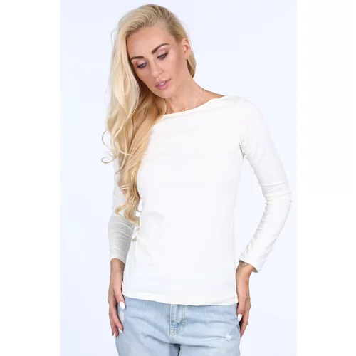 Fasardi Basic cream blouse with long sleeves