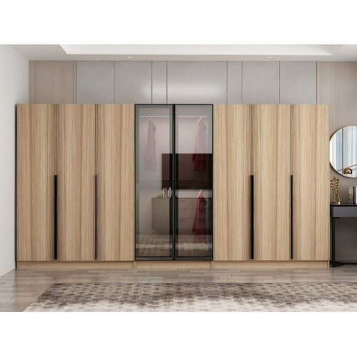 Hanah home ormar sa reflektujućim staklom Nisa 20617, 360 cm, dore Cene