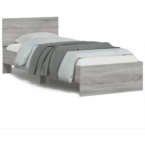 vidaXL Okvir za krevet s uzglavljem boja sivog hrasta sonome 75x190 cm