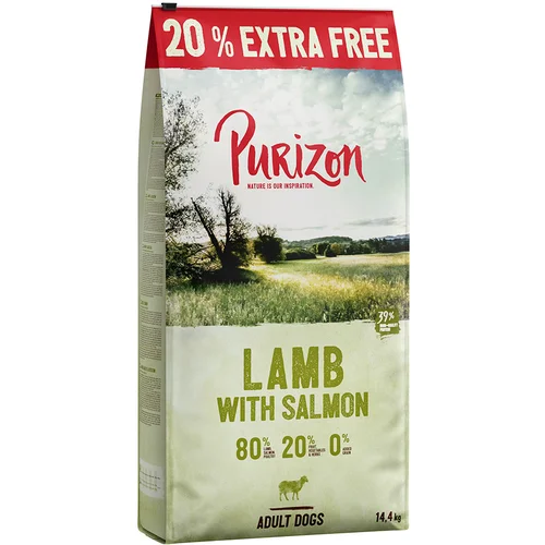 Purizon 12 kg + 2,4 kg gratis! Adult - bez žitarica - Janjetina i losos