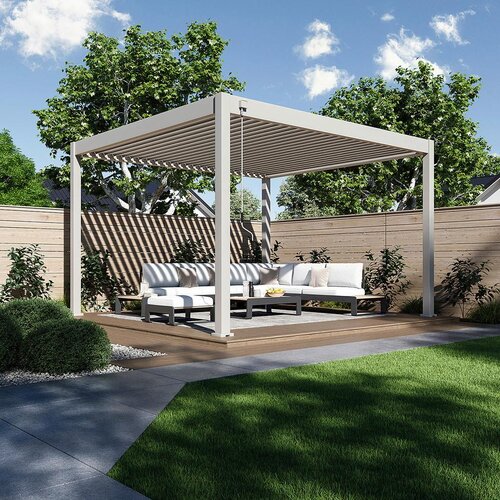 Gardenson Pergola Superior, Biserna Barva, 3,6x4m Slike