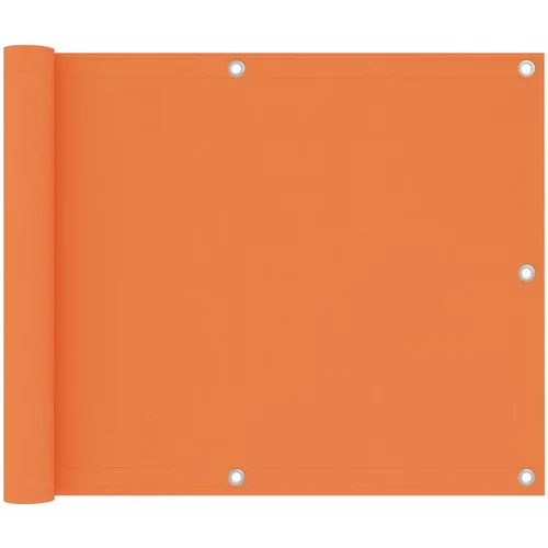 vidaXL Balkonsko platno oranžno 75x500 cm oksford blago