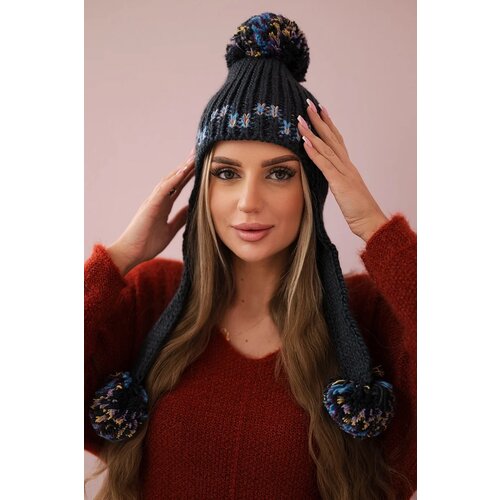 Kesi Women's cap with long ears Nadia K321 graphite Cene
