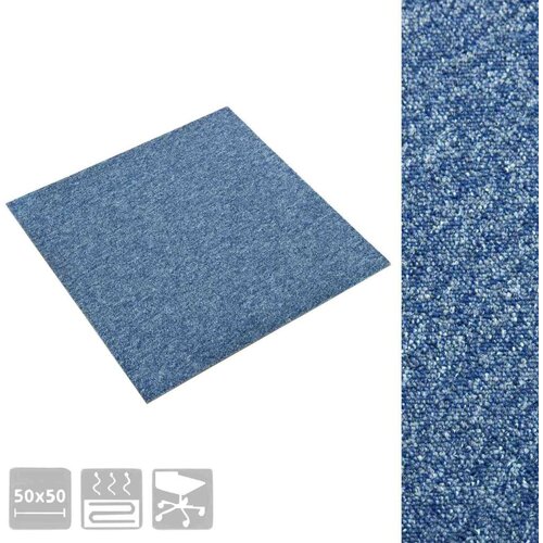  Tepih 20 pcs Plava 50 x 50 cm 100% Polipropilen - Plava Slike