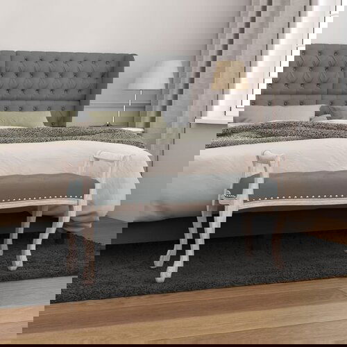 VidaXL Klupa tamnosiva 110x45x60 cm od tkanine Slike