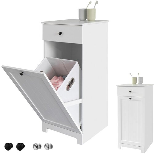 SoBuy kopalniška omarica za shranjevanje perila v beli barvi v stilu minimalizma, (20814718) Cene