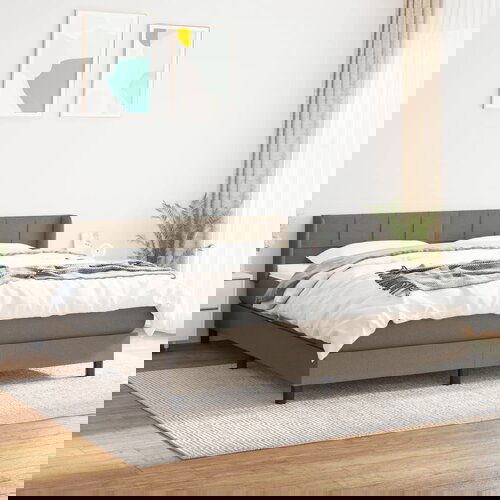 The Living Store Box spring postelja z vzmetnico taupe 180x200 cm blago - Box Spring Postelja, (21514544) Cene