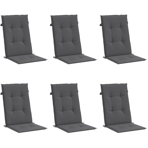  Jastuci za vrtne stolice 6 kom antracit 120x50x3 cm od tkanine Slike
