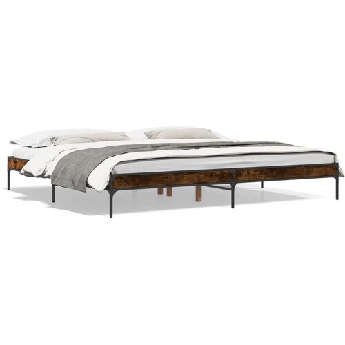 VidaXL Okvir za krevet boja hrasta 200x200cm konstruirano drvo i metal Slike