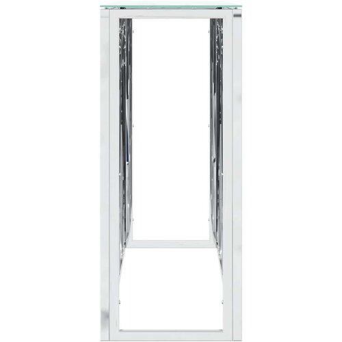 VidaXL Konzolni stol srebrni 110x30x70 cm nehrđajući čelik i staklo Slike