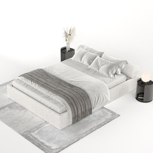 Maison de R&amp;ecirc;ve Kremno bela oblazinjena zakonska postelja s prostorom za shranjevanje z letvenim dnom 160x200 cm Solvo &amp;ndash; Slike