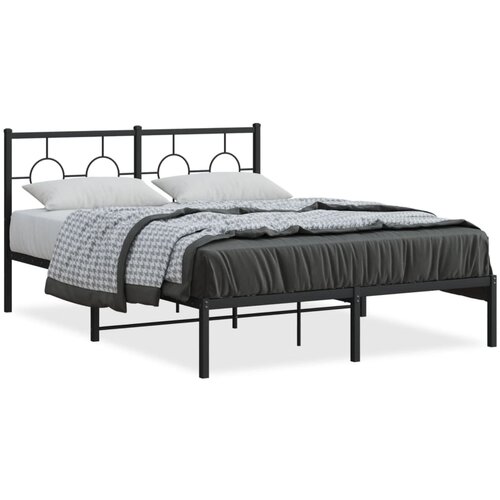vidaXL Metalni okvir za krevet s uzglavljem crni 135x190 cm Cijene