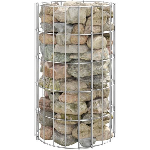 vidaXL Okrogla visoka greda gabion pocinkano jeklo Ø30x50 cm Cene