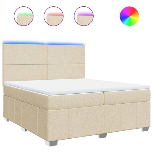 vidaXL Krevet s oprugama i madracem krem 200 x 200 cm od tkanine Cijene