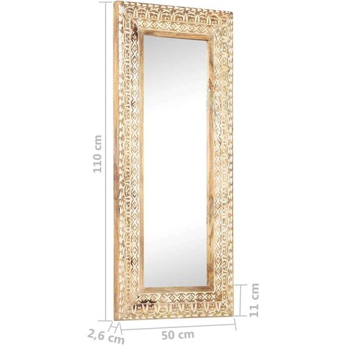 VidaXL Ručno izrezbareno ogledalo 110 x 50 x 2,6 cm masivno drvo manga Slike