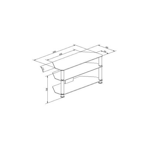  Za TV GNC AVS040-1000, staklo black/black 1000x400x500mm Slike