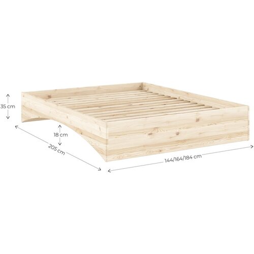 Karup Design Zakonska postelja iz masivnega bora brez vzglavja 180x200 cm v naravni barvi Orbit &amp;ndash; Slike