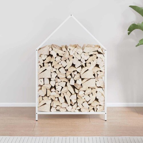  Stalak za drva bijeli 60x25x90 cm hladno valjani čelik Slike