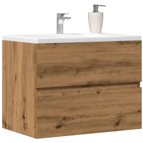 VidaXL Kopalni&amp;scaron;ka omarica artisan hrast 60x38,5x45 cm inženirski les Slike