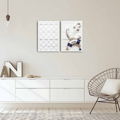 Wallity 2PBCT-07 Multicolor Decorative Framed MDF Painting (2 Pieces) Cene