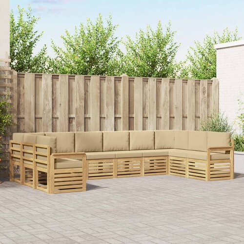  Set vanjskih sofa 7 pcs Bijela i Bež 363 x 187,5 x 73 cm Cene