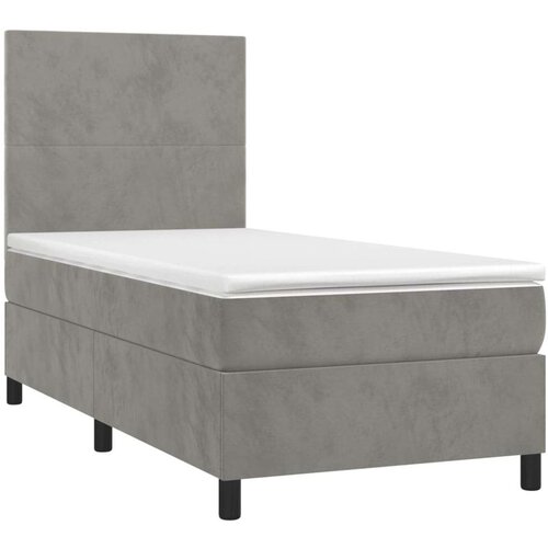 Box spring krevet s madracem svjetlosivi 90x190 cm bar&amp;scaron;unasti Slike