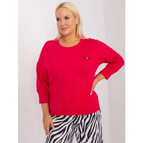 Fashion Hunters Red plus size blouse with slits