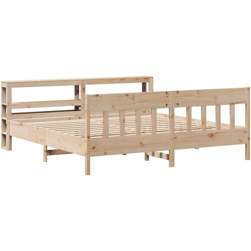 vidaXL Posteljni okvir z vzglavjem 200x200 cm trdna borovina, (21311089) Cene