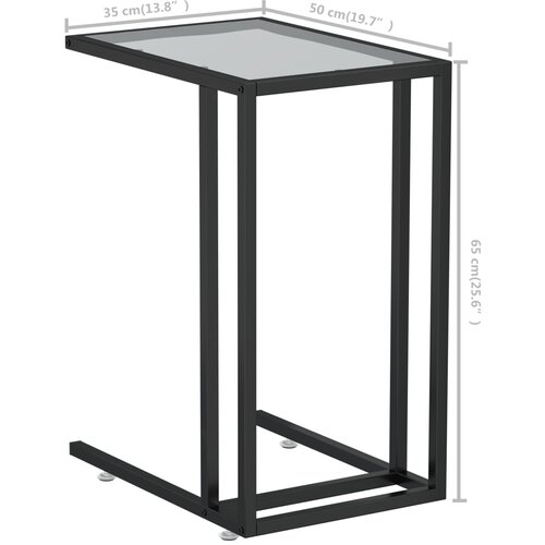  Bočni stolić za računalo prozirni 50x35x65 cm kaljeno staklo Slike