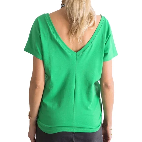 Fashion Hunters Green T-shirt with a neckline at the back