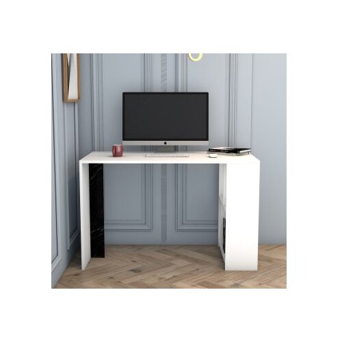 Hanah home Lima - White, Black Marble WhiteBlack Study Desk Slike
