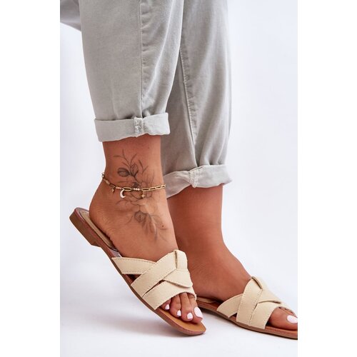 Kesi Women's material sandals Beige Aversa Slike