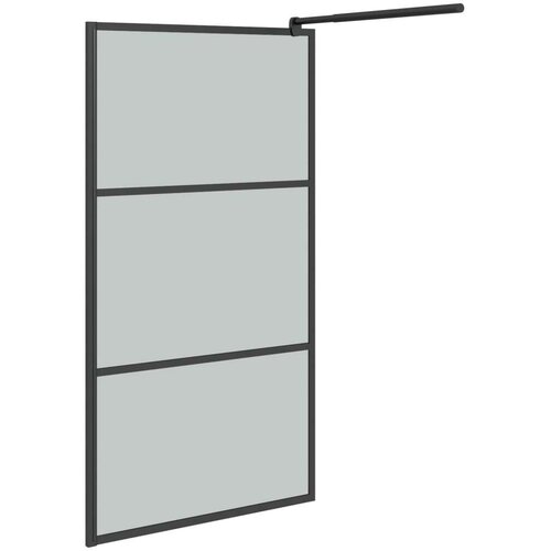 vidaXL Pregrada za tu&scaron; 100x195 cm temno ESG steklo črna Cene