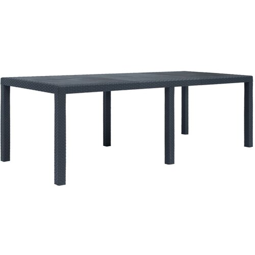 VidaXL Vrtna miza 220x90x72 cm plastika videz ratana antracitna Slike
