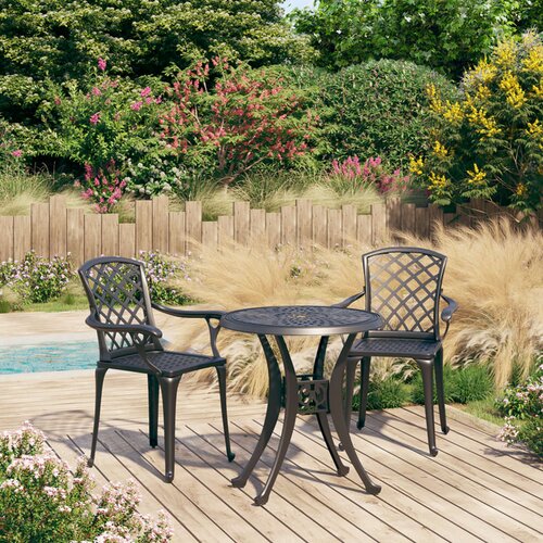 VidaXL 3-dijelni bistro set od lijevanog aluminija crni Slike