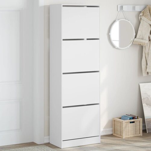 vidaXL Ormarić za cipele s 4 preklopne ladice bijeli 60x34x187 5 cm Cijene