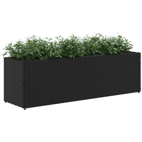  Vrtna sadilica s 3 posude crna 105 x 30 x 32 cm od poliratana Slike