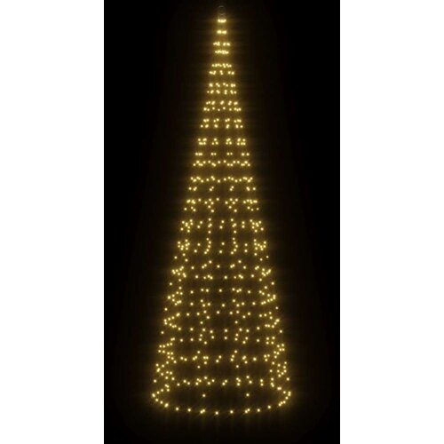 VidaXL Svjetlo za božićno drvce na stijegu 550 LED tople bijele 300 cm Slike