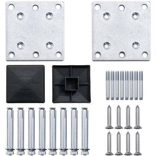 VidaXL set ograda pd WPC-a 3 kvadratne + 1 kosa 619 x 186 cm sivi Slike