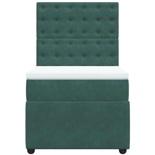 VidaXL Box spring postelja z vzmetnico temno zelen 90x190 cm žamet, (21307478) Slike