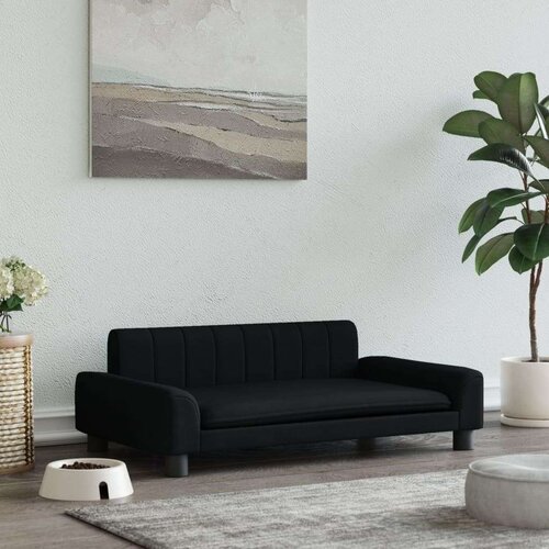  Krevet za pse crni 90 x 53 x 30 cm od tkanine Cijene