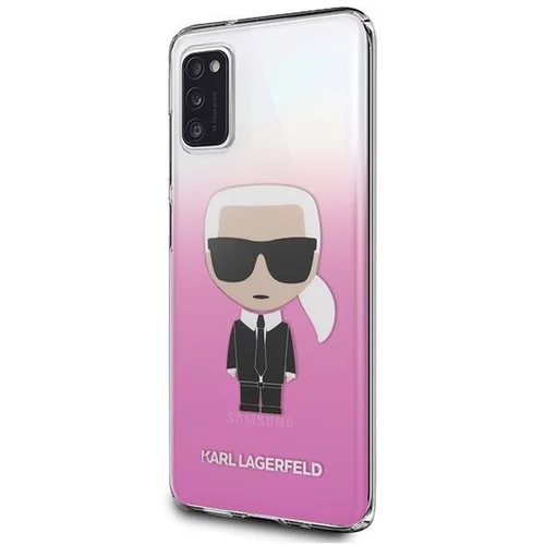 Karl Lagerfeld Originalen ovitek KLHCA41TRDFKPI za Samsung Galaxy A41 A415 prozorno pink trda zaščita - Karl Full Body Iconic