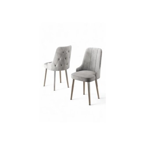 Hanah home Newa set stolica, 46x94x46 cm, 4 dijela, srebrno-siva Cene