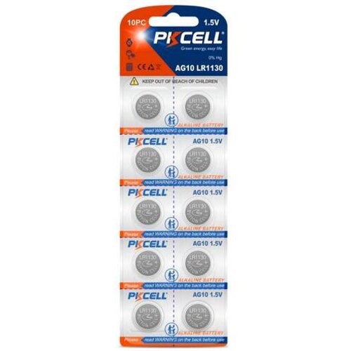 Kitajc PKCell Alkalna gumbna baterija AG10 / LR54 / 189 / L1130 / LR1130 1.5V / 75mAh - 10 kosov Cene