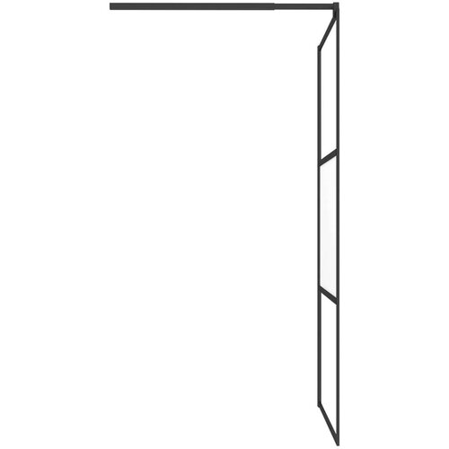 vidaXL Pregrada za tuš 115 x 195 cm s napola mutnim staklom ESG crna Cene