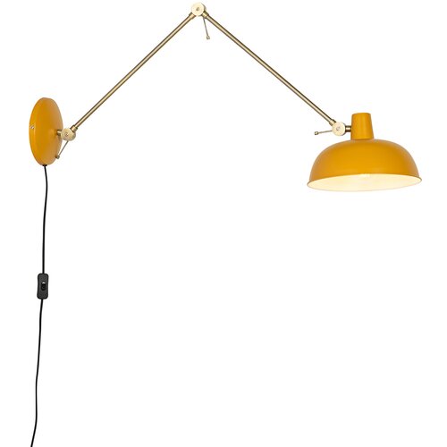 QAZQA Smart wandlamp staal geel met brons incl. Wifi P45 - Milou Cene