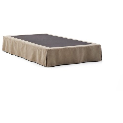Kave Home Smeđe-sivi tapecirani krevet bez uzglavlja 90x200 cm Jaira &amp;ndash; Slike