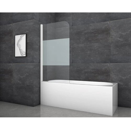 Aurlane zložljiva stena za kopalno kad white classic 80 x 140 cm bela 1-krilna Cene
