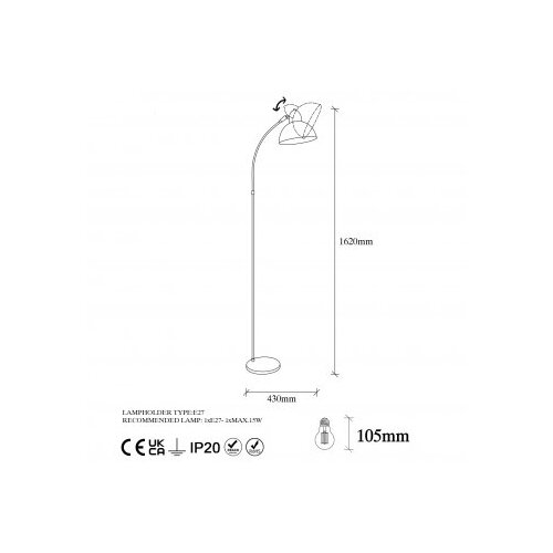 Opviq Varzan 10855 Podna lampa, crna Slike